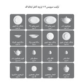 سرویس غذاخوری 102 پارچه 12 نفر چینی زرین ایران مدل ایتالیا کوئین درجه یک