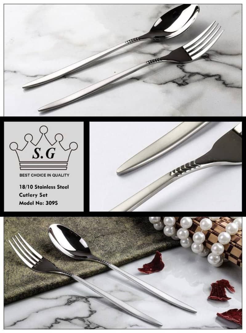سرویس قاشق چنگال اس جی 143 پارچه 30 نفره مدل 309s