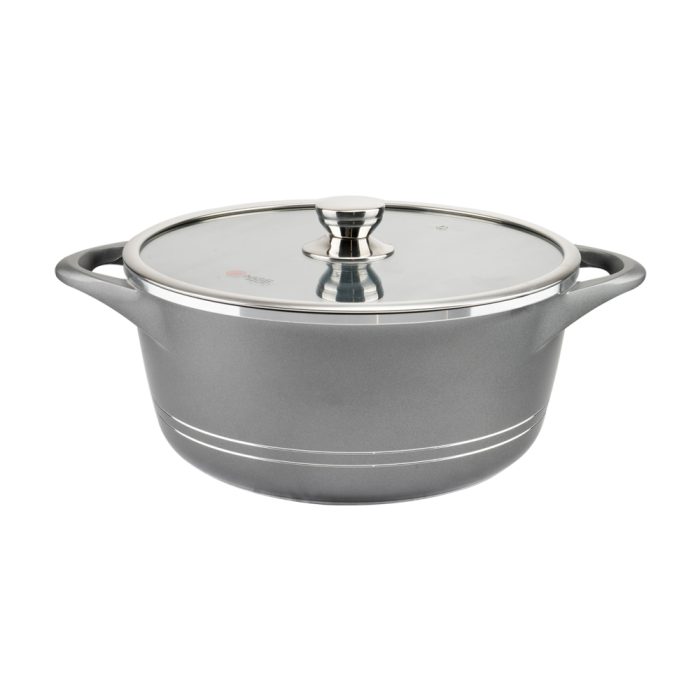 سرویس قابلمه 28 پارچه گرانیت طرح ایتالیا B رنگ طوسی